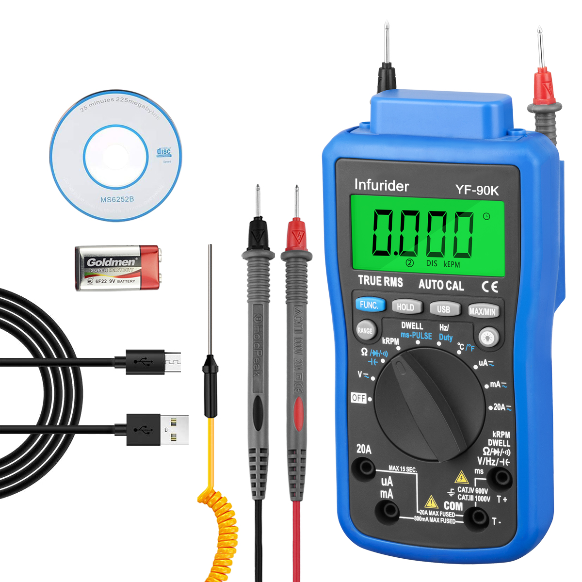 Logic Analyzer Usb - HoldPeak HP-90K analizador de motor probador