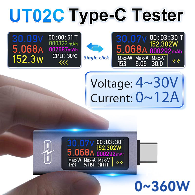 Logic Analyzer Usb - UT02C Probador USB con Pantalla a