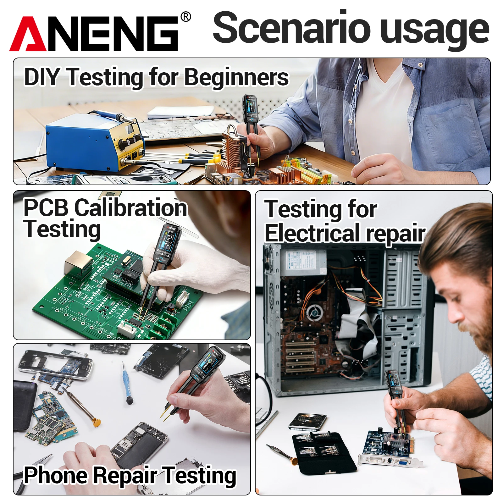 ANENG GN703 Medidor Digital LC - Logic Analyzer Usb reseña y precio