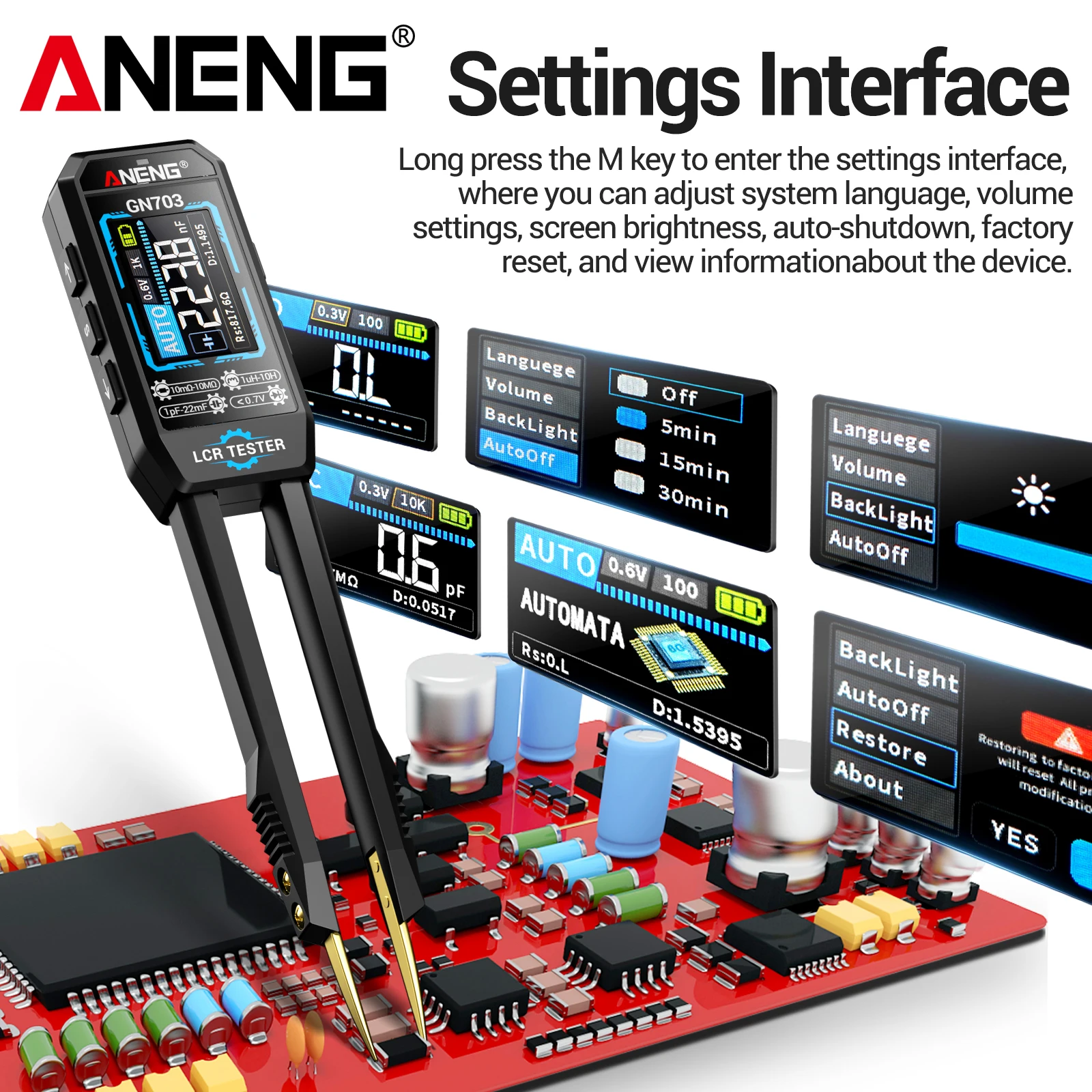 ANENG GN703 Medidor Digital LC - Logic Analyzer Usb reseña y precio