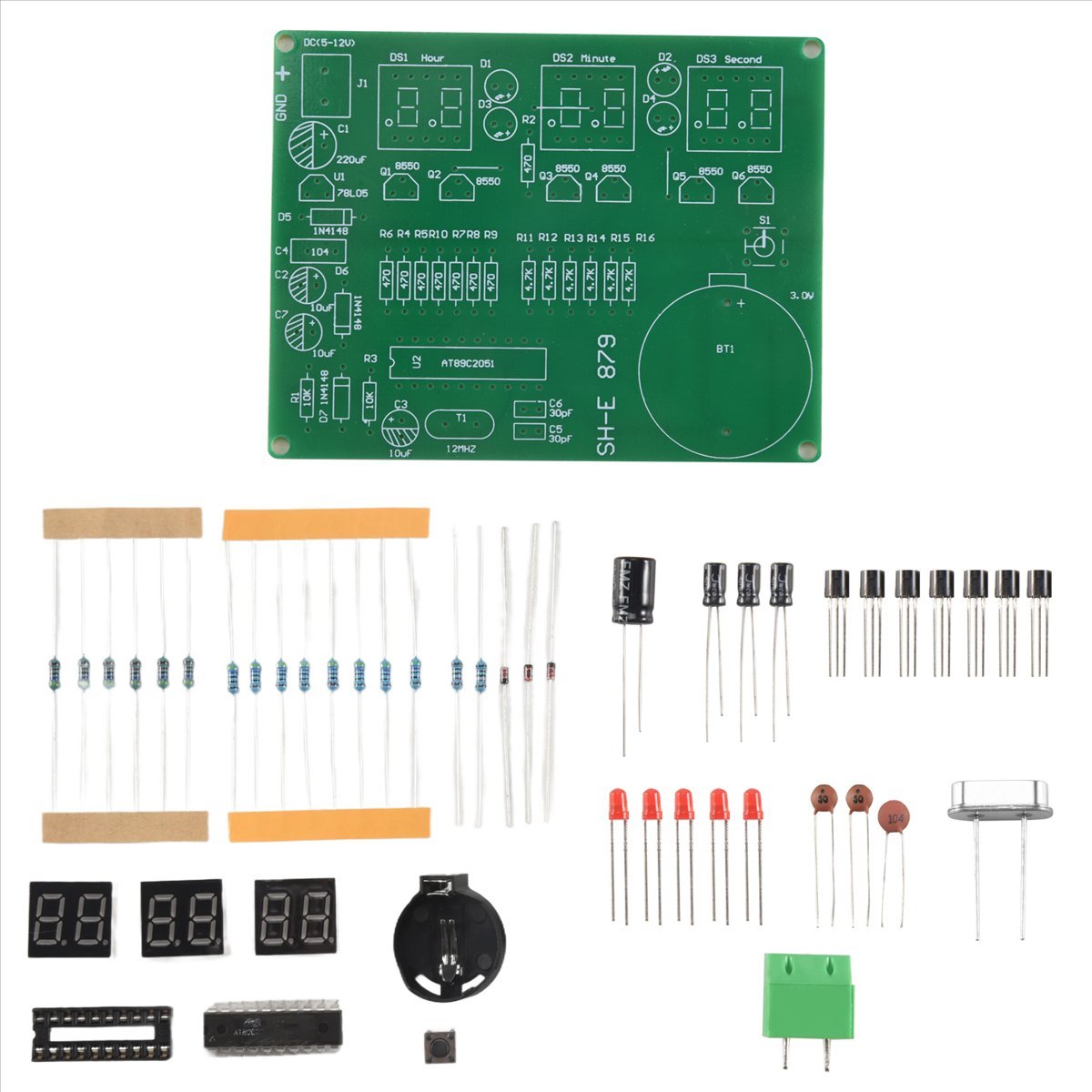 A003 AT89C2051 6 Pantalla LED  - Diy Electronics Flux reseña y precio